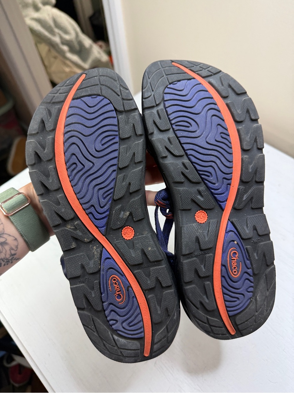 Chaco Sandals ZVOLV X2 Womens 7 Volcanic Blue Orange - Picture 4 of 11